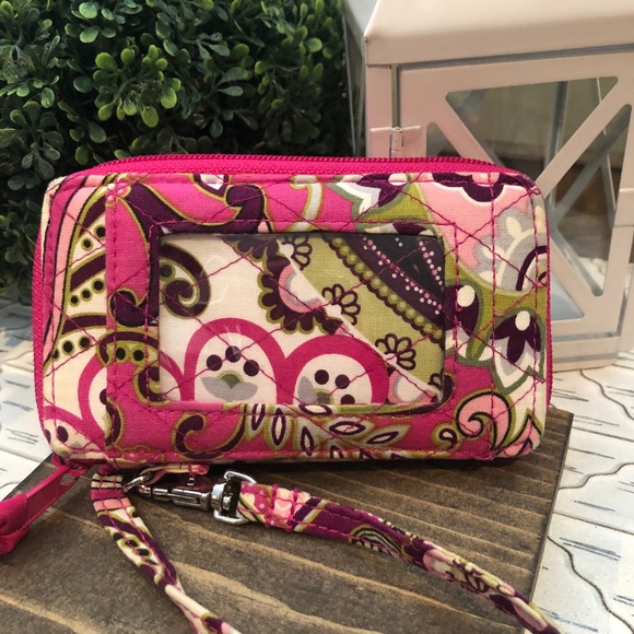 Vera Bradley Handbags - Vera Bradley Pink, Purple ID Phone Wallet Wristlet